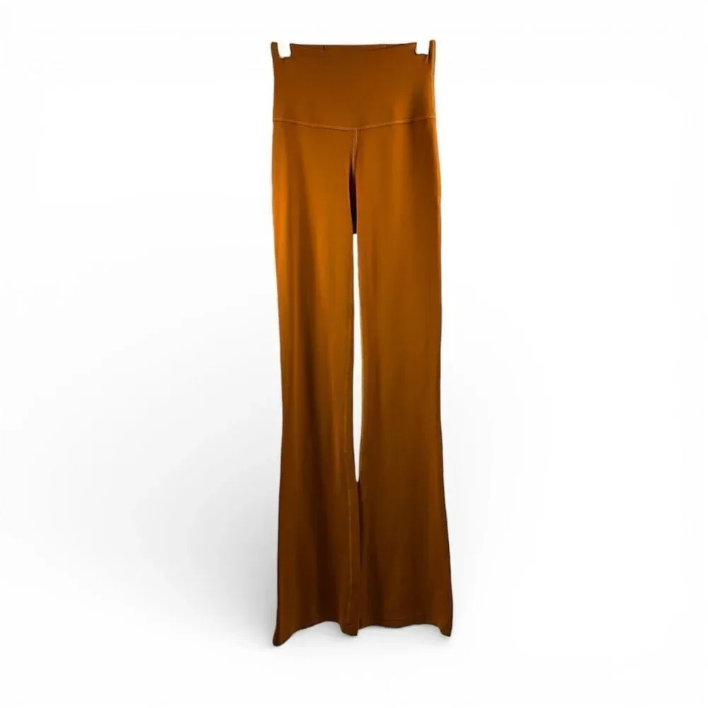 Lululemon Groove Super High Rise Flared Pant Nulu in Butternut Brown Size 2